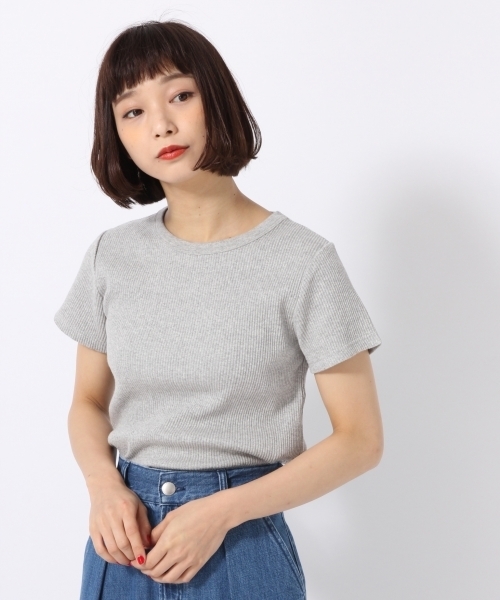 LOWRYS FARM（ローリーズファーム）の「アソートリブＴシャツ  796458（Tシャツ/カットソー・レディース・ホワイト/ホワイト系その他/ブラック/グレー/グレー系その他/ネイビー/ブラック系その他・MEDIUM/LARGE）」の5枚目の写真