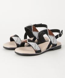 【美ラク】キラキラローヒールサンダル