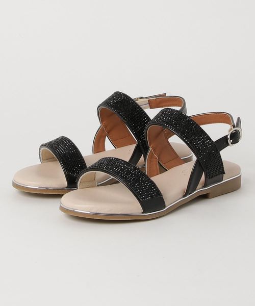 GeeRA（ジーラ）の「【美ラク】キラキラローヒールサンダル（サンダル・レディース・シルバー/ピンク系その他/ブラック/ブラック系その他・MEDIUM/X-LARGE/LARGE/SMALL）」の2枚目の写真