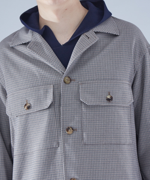 ABAHOUSE(アバハウス)の「【セットアップ対応】TRチェックシャツブルゾン(ブルゾン・メンズ・チャコールグレー/ベージュ・44/46/48)」の14枚目の写真