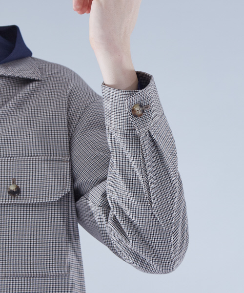 ABAHOUSE(アバハウス)の「【セットアップ対応】TRチェックシャツブルゾン(ブルゾン・メンズ・チャコールグレー/ベージュ・44/46/48)」の11枚目の写真