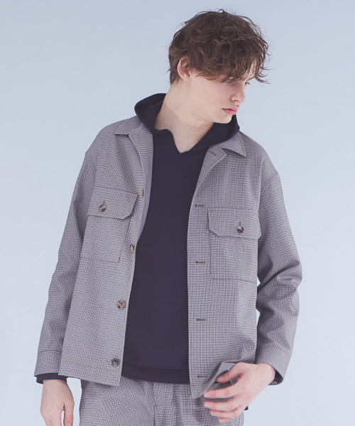 ABAHOUSE(アバハウス)の「【セットアップ対応】TRチェックシャツブルゾン(ブルゾン・メンズ・チャコールグレー/ベージュ・44/46/48)」の6枚目の写真