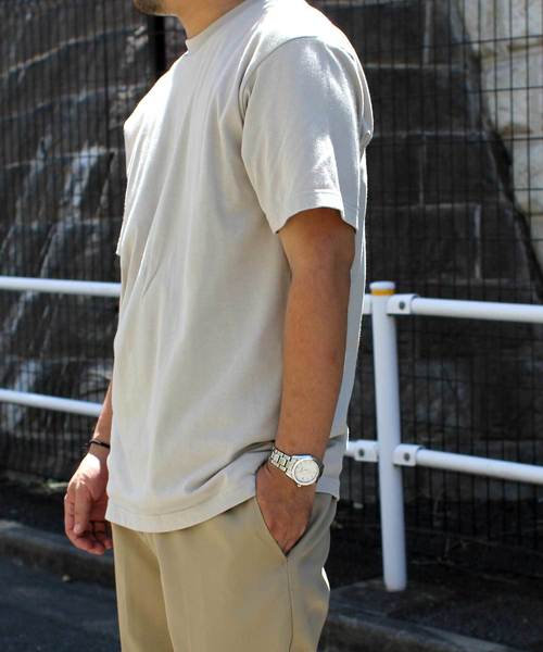 Denime（ドゥニーム）の「ヘビーオンスクルーネックTシャツ（Tシャツ/カットソー・メンズ・ネイビー/オレンジ系その他2/パープル/グリーン/ライトイエロー/ブラック/ホワイト/シルバー・LARGE/MEDIUM/SMALL）」の8枚目の写真