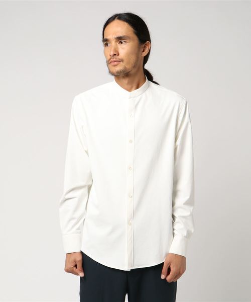 STUDIOUS（ステュディオス）の「【STUDIOUS】シェルドライバンドカラーシャツ（シャツ/ブラウス・メンズ・ホワイト/ネイビー・1/2/3）」の19枚目の写真