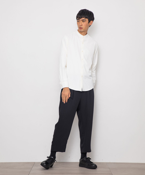 STUDIOUS（ステュディオス）の「【STUDIOUS】シェルドライバンドカラーシャツ（シャツ/ブラウス・メンズ・ホワイト/ネイビー・1/2/3）」の16枚目の写真