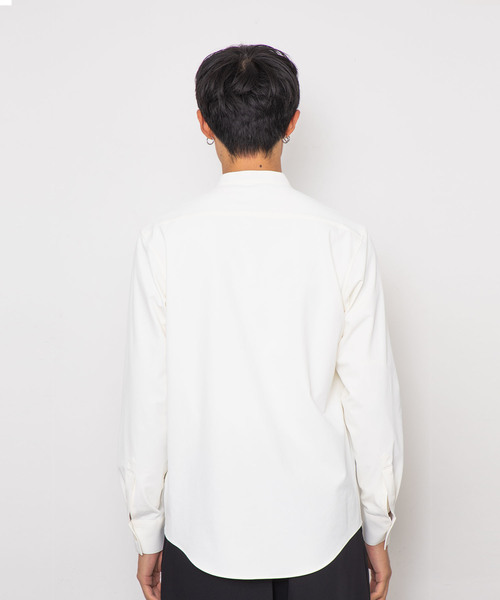 STUDIOUS（ステュディオス）の「【STUDIOUS】シェルドライバンドカラーシャツ（シャツ/ブラウス・メンズ・ホワイト/ネイビー・1/2/3）」の12枚目の写真