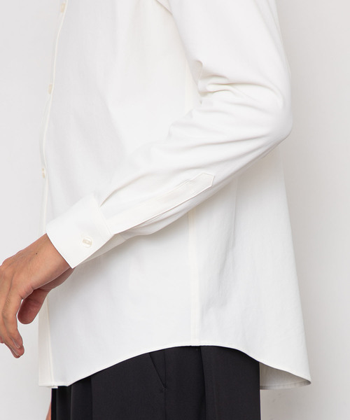 STUDIOUS（ステュディオス）の「【STUDIOUS】シェルドライバンドカラーシャツ（シャツ/ブラウス・メンズ・ホワイト/ネイビー・1/2/3）」の10枚目の写真