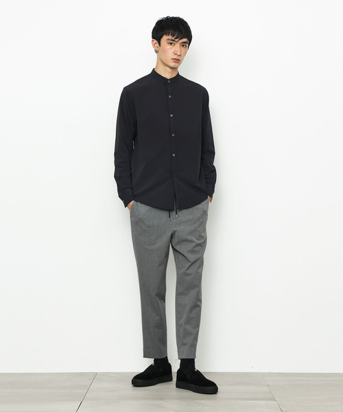 STUDIOUS（ステュディオス）の「【STUDIOUS】シェルドライバンドカラーシャツ（シャツ/ブラウス・メンズ・ホワイト/ネイビー・1/2/3）」の9枚目の写真