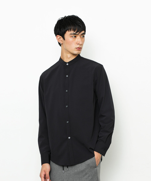 STUDIOUS（ステュディオス）の「【STUDIOUS】シェルドライバンドカラーシャツ（シャツ/ブラウス・メンズ・ホワイト/ネイビー・1/2/3）」の7枚目の写真