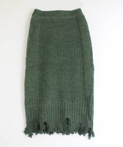 Rna アールエヌエー の K2394 ダメージニットペンシルスカート スカート Wear