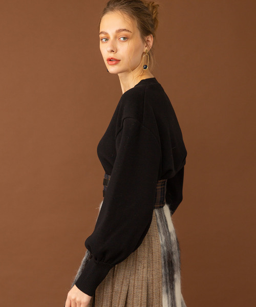 UNITED TOKYO（ユナイテッドトウキョウ）の「ウーリーストレッチバルーンスリーブニット（ニット/セーター・レディース・ブラック/ブラウン/マスタード/アイボリー・1）」の21枚目の写真