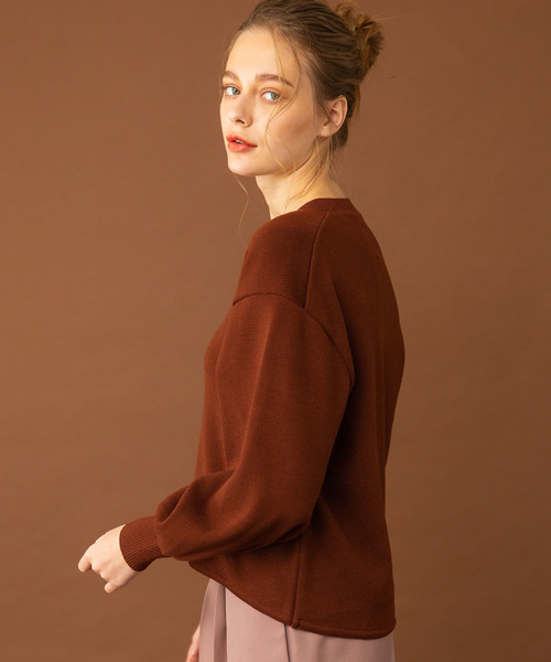 UNITED TOKYO（ユナイテッドトウキョウ）の「ウーリーストレッチバルーンスリーブニット（ニット/セーター・レディース・ブラック/ブラウン/マスタード/アイボリー・1）」の16枚目の写真