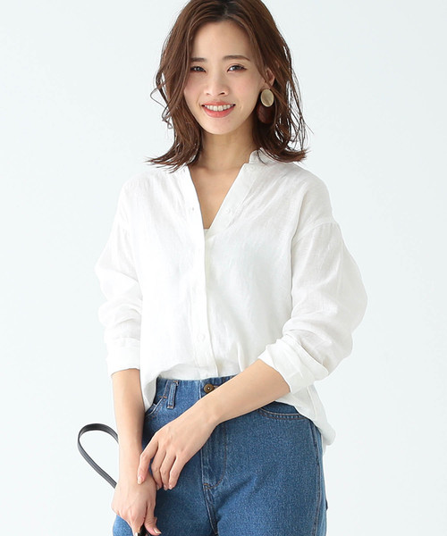 B:MING by BEAMS(ビーミングバイビームス)の「B:MING by BEAMS / ハードマンズ リネンシャツ 19SS(シャツ/ブラウス・レディース・ホワイト/ベージュ/イエロー/その他1/その他2・SMALL/MEDIUM)」の2枚目の写真