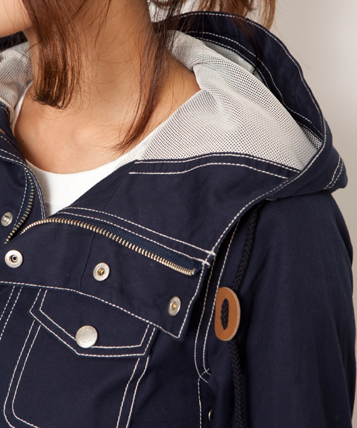 X-girl（エックスガール）の「MARINE JACKET（その他アウター・レディース・ベージュ/ネイビー/オレンジ・1/2）」の6枚目の写真