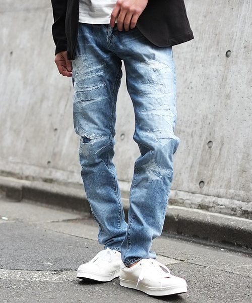 GOSTAR DE FUGA(ゴスタール ジフーガ)の「ルーズシルエットデニムパンツ(デニムパンツ・メンズ・ライトブルー/インディゴブルー・S/M/L)」の5枚目の写真