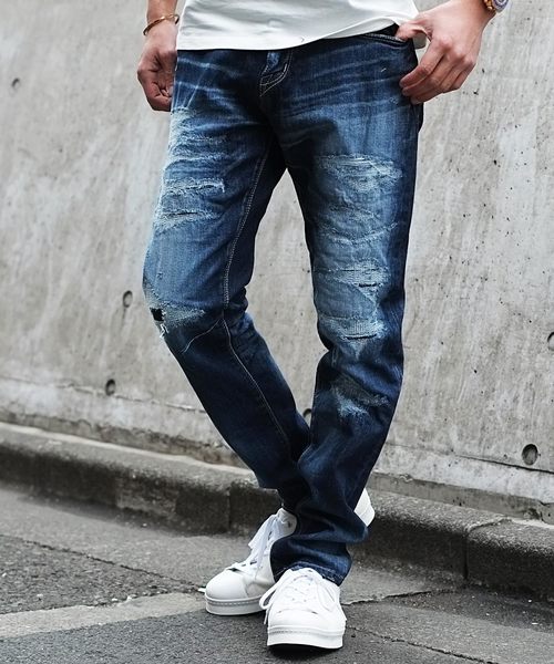 GOSTAR DE FUGA(ゴスタール ジフーガ)の「ルーズシルエットデニムパンツ(デニムパンツ・メンズ・ライトブルー/インディゴブルー・S/M/L)」の7枚目の写真