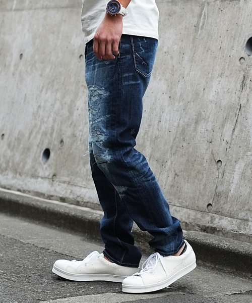 GOSTAR DE FUGA(ゴスタール ジフーガ)の「ルーズシルエットデニムパンツ(デニムパンツ・メンズ・ライトブルー/インディゴブルー・S/M/L)」の11枚目の写真