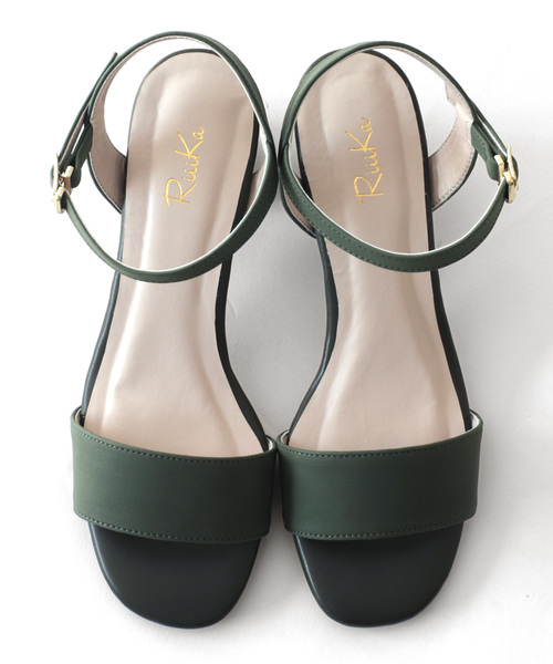 RiiiKa（リーカ）の「シンプルベルトヒールサンダル【RiiiKa/リーカ】（サンダル・レディース・ブラック/ベージュ/ピンク/グリーン・LL/S/M/L）」の17枚目の写真