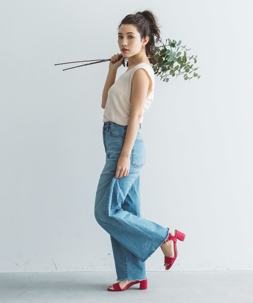 RiiiKa（リーカ）の「シンプルベルトヒールサンダル【RiiiKa/リーカ】（サンダル・レディース・ブラック/ベージュ/ピンク/グリーン・LL/S/M/L）」の11枚目の写真