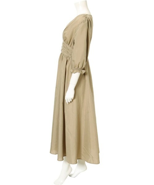 fifth（フィフス）の「ウエストギャザーロングワンピース（ワンピース・レディース・ネイビー/ベージュ/カーキ・MEDIUM/SMALL）」の16枚目の写真