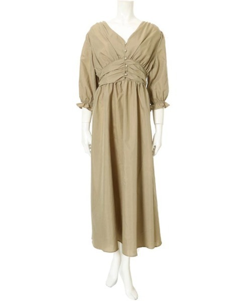 fifth（フィフス）の「ウエストギャザーロングワンピース（ワンピース・レディース・ネイビー/ベージュ/カーキ・MEDIUM/SMALL）」の10枚目の写真