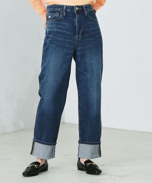 SOMETHING（サムシング）の「SOMETHING/サムシング ELSA ストレートデニムパンツ（デニムパンツ・レディース・ブルー/ワンウォッシュ/ブルー系その他/ダークインディゴブルー/ライトグリーン/ライトインディゴブルー/ホワイト・S/XS/M/L）」の4枚目の写真