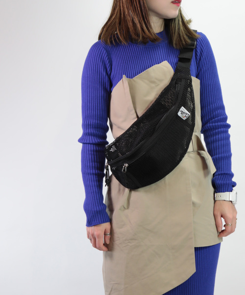Drifter(ドリフター)の「WAIST PACK【NYLON MESH】/ウエストパック(ナイロンメッシュ)(ボディバッグ/ウエストポーチ)」|ブラック