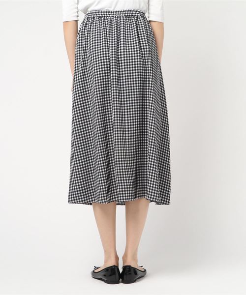Petit Honfleur（プチオンフルール）の「ギンガムチェックスカート（スカート・レディース・ブラック/ネイビー・M size/L size）」の4枚目の写真