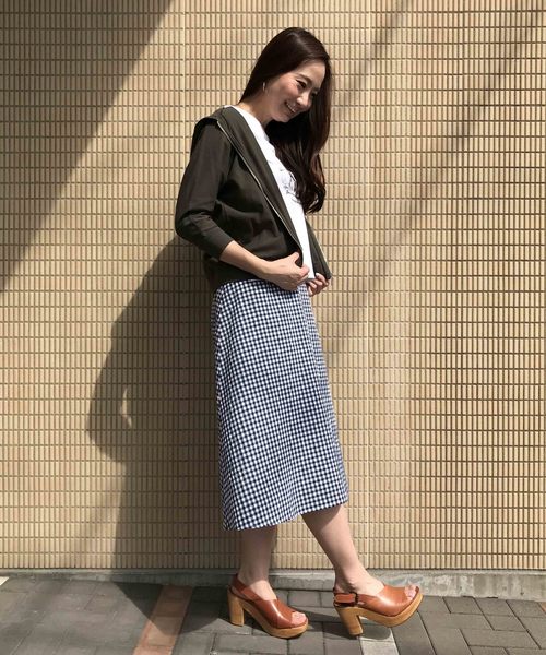 Petit Honfleur（プチオンフルール）の「ギンガムチェックスカート（スカート・レディース・ブラック/ネイビー・M size/L size）」の9枚目の写真