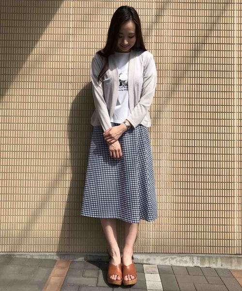 Petit Honfleur（プチオンフルール）の「ギンガムチェックスカート（スカート・レディース・ブラック/ネイビー・M size/L size）」の6枚目の写真