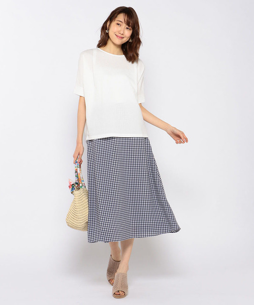 Petit Honfleur（プチオンフルール）の「ギンガムチェックスカート（スカート・レディース・ブラック/ネイビー・M size/L size）」の17枚目の写真