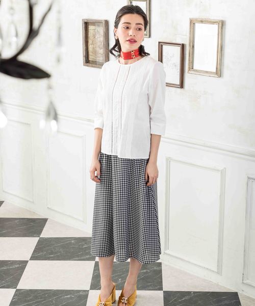 Petit Honfleur（プチオンフルール）の「ギンガムチェックスカート（スカート・レディース・ブラック/ネイビー・M size/L size）」の19枚目の写真