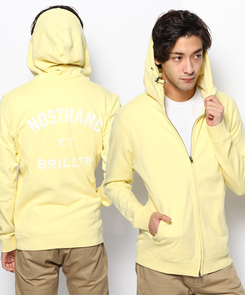 PLST(プラステ)の「Men バックプリントジップアップパーカ(パーカー・メンズ・ホワイト/コバルトブルー/ライトイエロー/サーモンピンク・LARGE/SMALL/MEDIUM)」の3枚目の写真