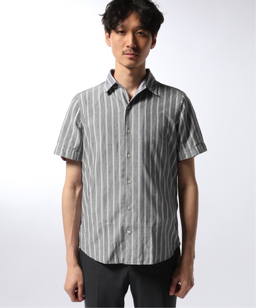EDIFICE(エディフィス)の「Matteucci / Belesto 別注 ダブルストライプ オープンカラー シャツ(シャツ/ブラウス・メンズ・ライトグレー・SMALL/MEDIUM/LARGE)」の4枚目の写真