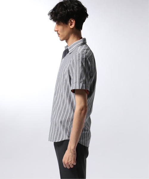 EDIFICE(エディフィス)の「Matteucci / Belesto 別注 ダブルストライプ オープンカラー シャツ(シャツ/ブラウス・メンズ・ライトグレー・SMALL/MEDIUM/LARGE)」の5枚目の写真