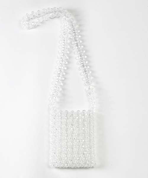 Casselini（キャセリーニ）の「クリアカラービーズバッグ（ショルダーバッグ・レディース・ブラック/ピンク/イエロー/クリア・FREE）」の4枚目の写真