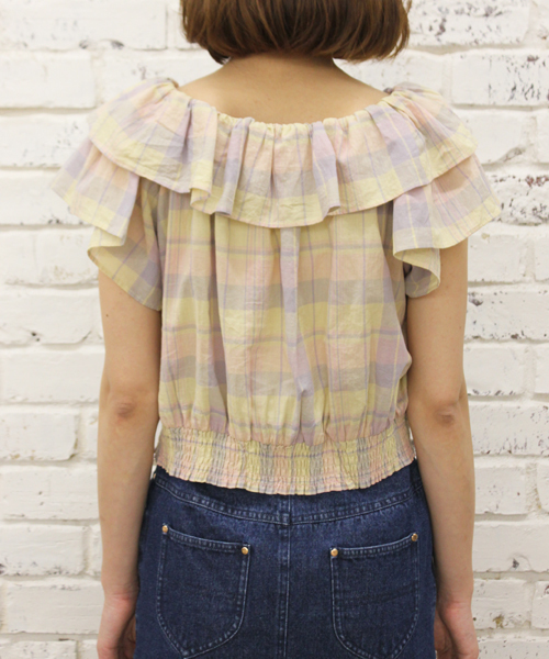 Kastane(カスタネ)の「【Kastane】マドラス衿フリルブラウス(シャツ/ブラウス・レディース・ブルー系その他/イエロー系その他/ピンク系その他・FREE)」の10枚目の写真