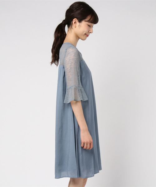 SNIDEL（スナイデル）の「レーススリーブデザインワンピース（ドレス  