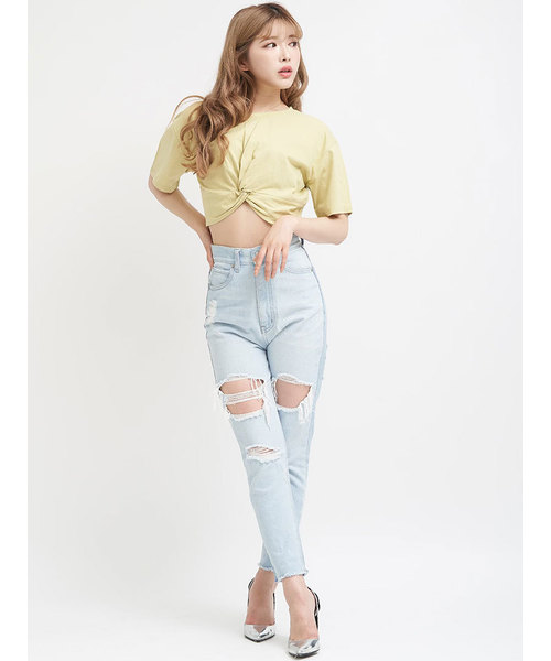 Darich（ダーリッチ）の「カラーカシュクールTシャツ（Tシャツ/カットソー・レディース・ベージュ/イエロー/ミント・FREE）」の8枚目の写真