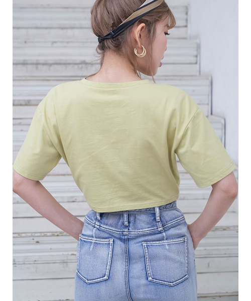 Darich（ダーリッチ）の「カラーカシュクールTシャツ（Tシャツ/カットソー・レディース・ベージュ/イエロー/ミント・FREE）」の7枚目の写真