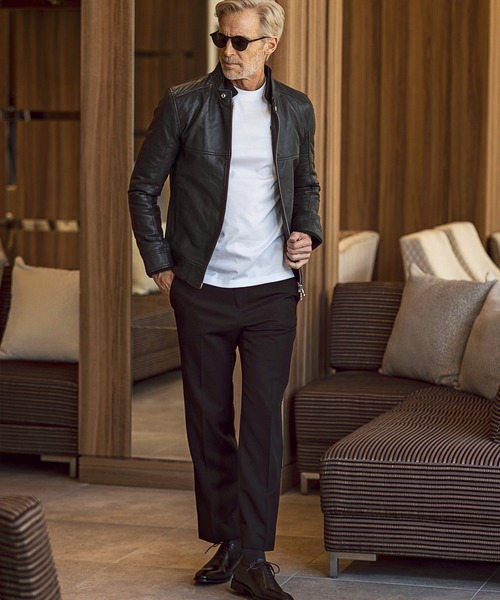 AKM Contemporary(エイケイエムコンテンポラリー)の「【WEB・直営店限定】AKM Contemporary(エイケイエムコンテンポラリー)キルティング 中綿レザーブルゾン ライダースジャケット(防風性/保温性)(ライダースジャケット・メンズ・ブラック/ブラウン/ネイビー・S/M/L/XL)」の7枚目の写真