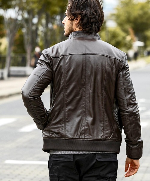 AKM Contemporary(エイケイエムコンテンポラリー)の「【WEB・直営店限定】AKM Contemporary(エイケイエムコンテンポラリー)キルティング 中綿レザーブルゾン ライダースジャケット(防風性/保温性)(ライダースジャケット・メンズ・ブラック/ブラウン/ネイビー・S/M/L/XL)」の13枚目の写真