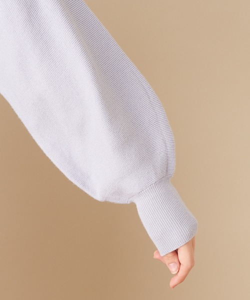 natural couture（ナチュラルクチュール）の「【WEB限定カラー有り】ベルト2本付きバルーン袖ニットワンピース（ワンピース・レディース・ブラック/パープル/ブラウン/サックスブルー/モカ/ラベンダー/オリーブ・FREE）」の13枚目の写真