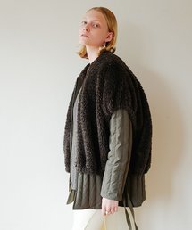 CLANE | 【CLANE(クラネ)】ボアベストレイヤードキルティングダウンコート(モッズコート)