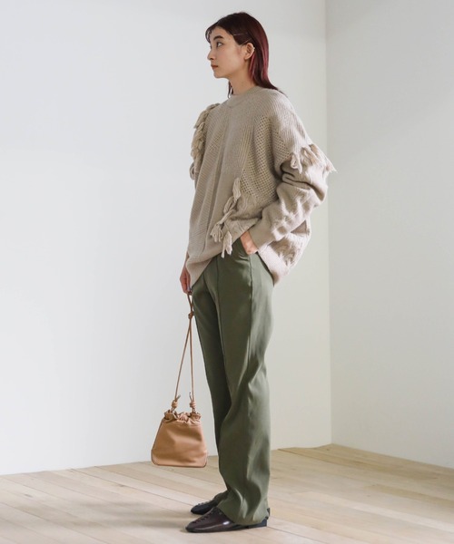 select MOCA(セレクトモカ)の「ランダムフリンジニット(ニット/セーター・レディース・ブラウン/オフホワイト/ナチュラル・FREE)」の21枚目の写真