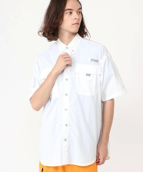 Columbia(コロンビア)の「Columbia/バハマ II ショートスリーブシャツ/コロンビア/UVカット/ベンチレーション/半袖シャツ(シャツ/ブラウス・メンズ・オレンジ/ブラック/ホワイト/ネイビー/イエロー/アクア/ターコイズブルー/ブルー/ライム/レッド/ベージュ/イエロー系その他/ブルーグレー/カーキ/ライトグリーン/カリビアンブルー/ライトグレー/パープル/スカイブルー/グリーン系その他2/ブルー系その他/グリーン系その他/ブルー系その他2/ブラック系その他/オレンジ系その他/パープル系その他/ブルー系その他3/グリーン系その他3/レモンイエロー/ベージュ系その他/ホワイト系その他/グレー・L/M/S/XXL/XL/XS)」の2枚目の写真
