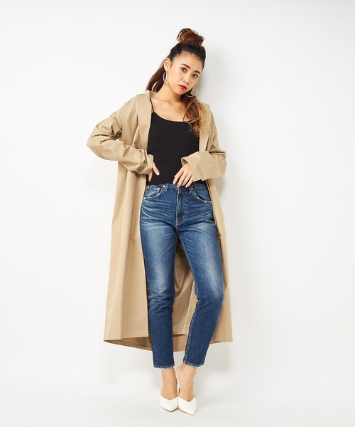 SPIRALGIRL(スパイラルガール)の「オーバーチェスターコート(チェスターコート・レディース・ブラック/ベージュ・FREE)」の4枚目の写真