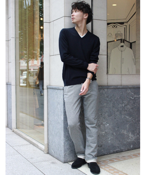 EDIFICE（エディフィス）の「◇16GGニットVネックプルオーバー（ニット/セーター・メンズ・ホワイト/ブラック/グレー/グリーン/ネイビー/ボルドー・46/48/44）」の14枚目の写真