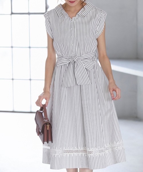 ウエストりぼん付き後ろレースアップデザインフラワーラインレース装飾パール釦ストライプワンピース ワンピース Tocco Closet トッコ クローゼット のファッション通販 Zozotown ウエストりぼん付き後ろレースアップデザインフラワーラインレース装飾パール釦ストライプワンピース ワンピース Tocco Closet トッコ クローゼット のファッション通販 Zozotown