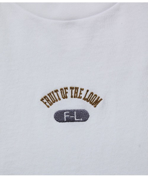 FRUIT OF THE LOOM（フルーツオブザルーム）の「FRUIT別注ミニカレッジロゴTEE（Tシャツ/カットソー・メンズ・オフホワイト/パープル/ベージュ・L/M）」の10枚目の写真